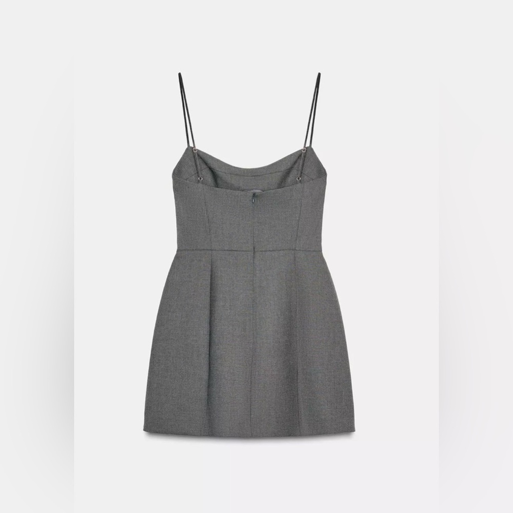 NWT Zara Chic Gray Spaghetti Strap Dress - Picture 2 of 2